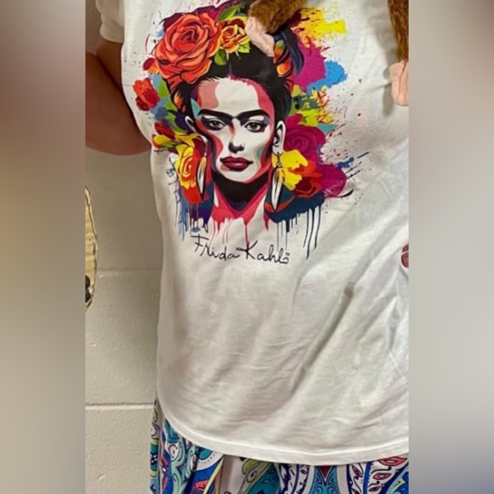 ARTSY WHITE FRIDA KAHLO T-SHIRT| NEW - Picture 5 of 9